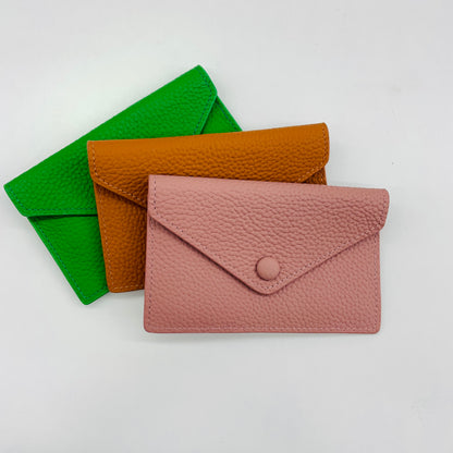EMBOSSED PERSONALISED LEATHER MINI WALLET CARDHOLDER