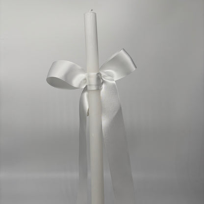 Pearl Cross and White Easter Palm Sunday Candle Lambatha Orthodox Easter Lambatha