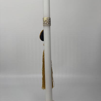 Greek Key Gold Tassel Gold Cross Easter Palm Sunday Candle Lambatha Orthodox Easter
