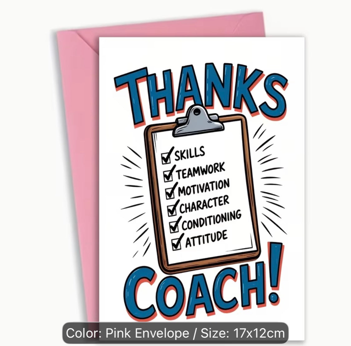 THANKS COACH CARD