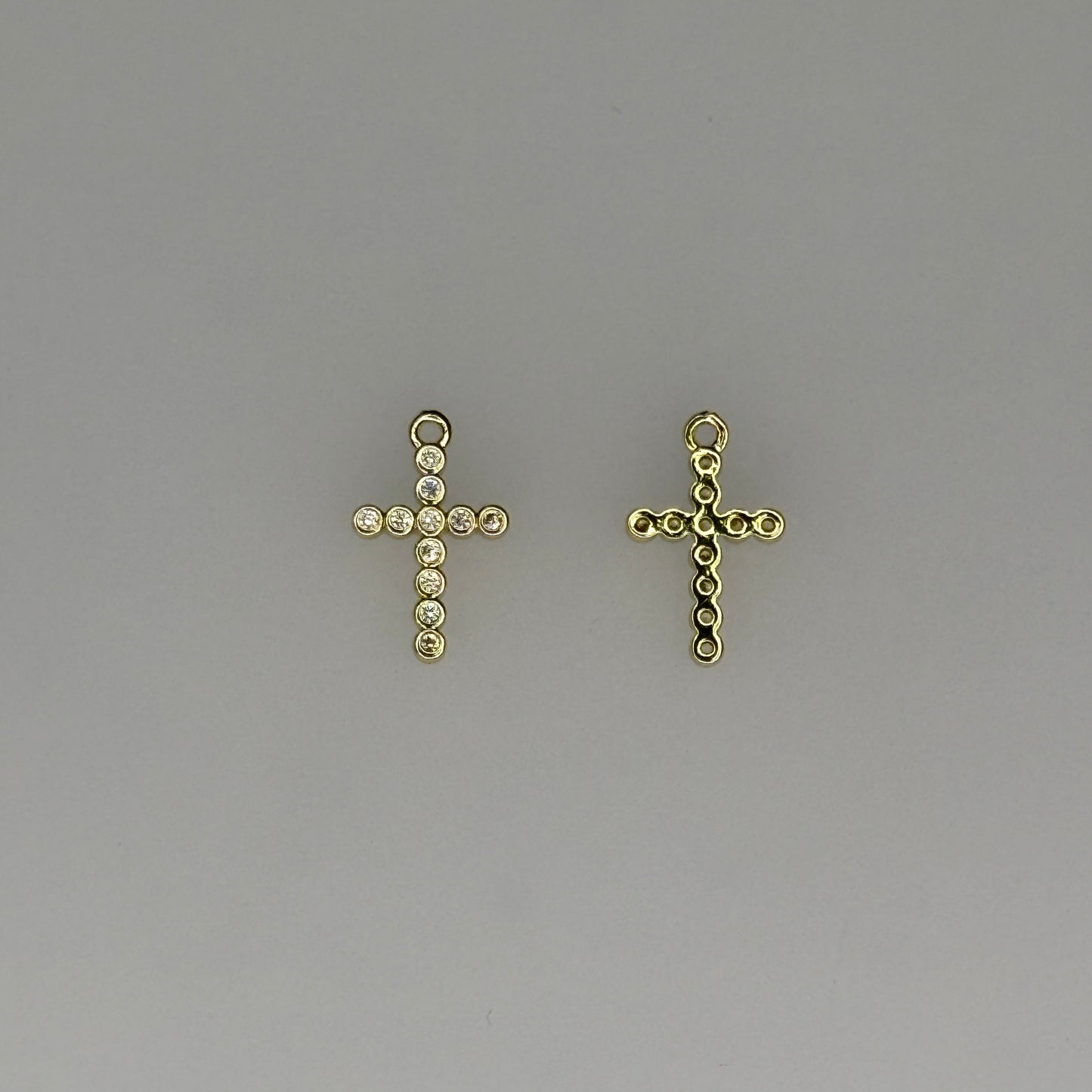 GOLD CRYSTAL CROSS CHARM PENDANT