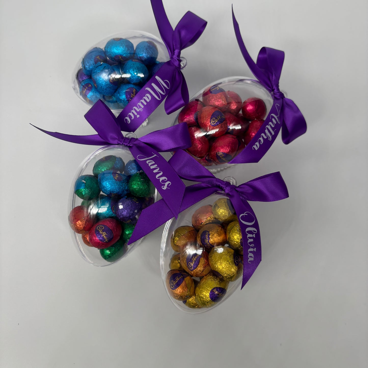 Easter Egg Container with Personalised Bow ( Eggs Not Included )