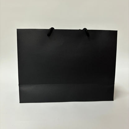 PERSONALISED BLACK & WHITE GIFT BAG WITH CAMELLIA FLOWER