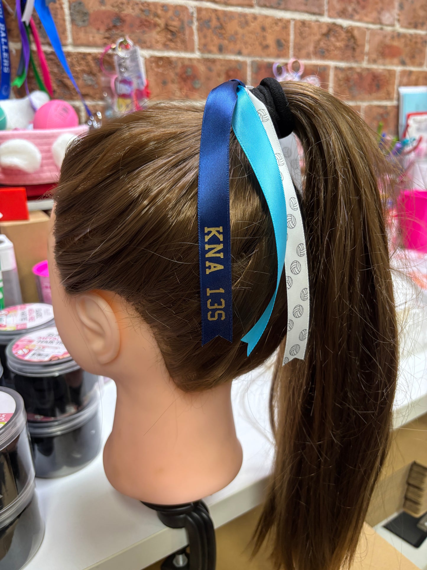 TEAM RIBBONS SET OF 3 WITH SPORTS BALL