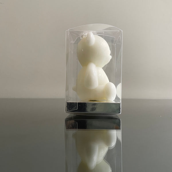 OFF WHITE TEDDY BEAR CANDLE FAVOR