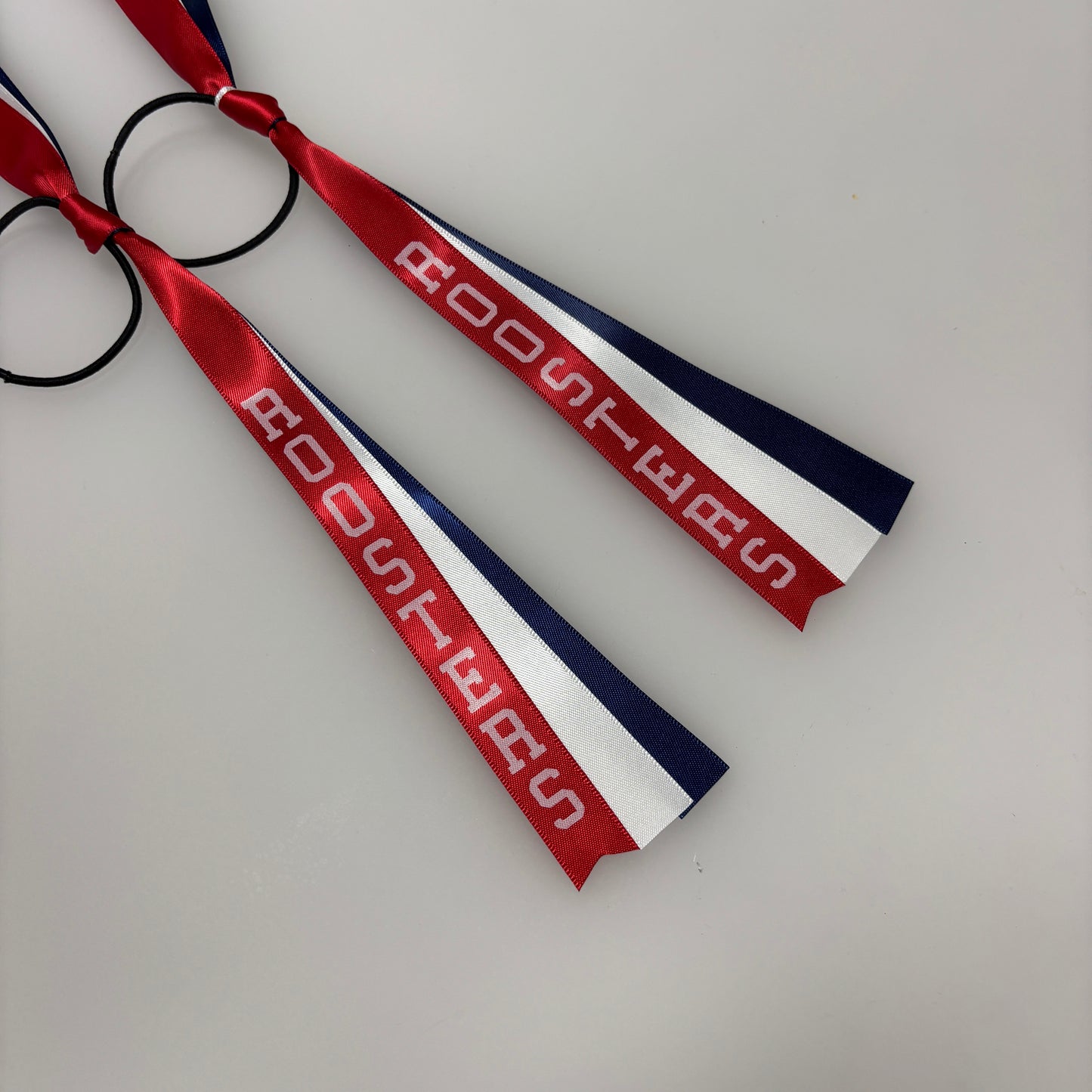 TEAM HAIR RIBBONS 3 COLOURS 15MM VERTICAL COLLEGE FONT