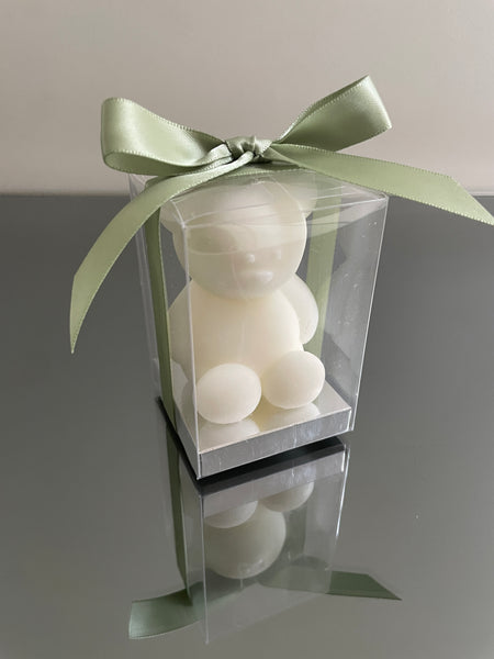 OFF WHITE TEDDY BEAR CANDLE FAVOR