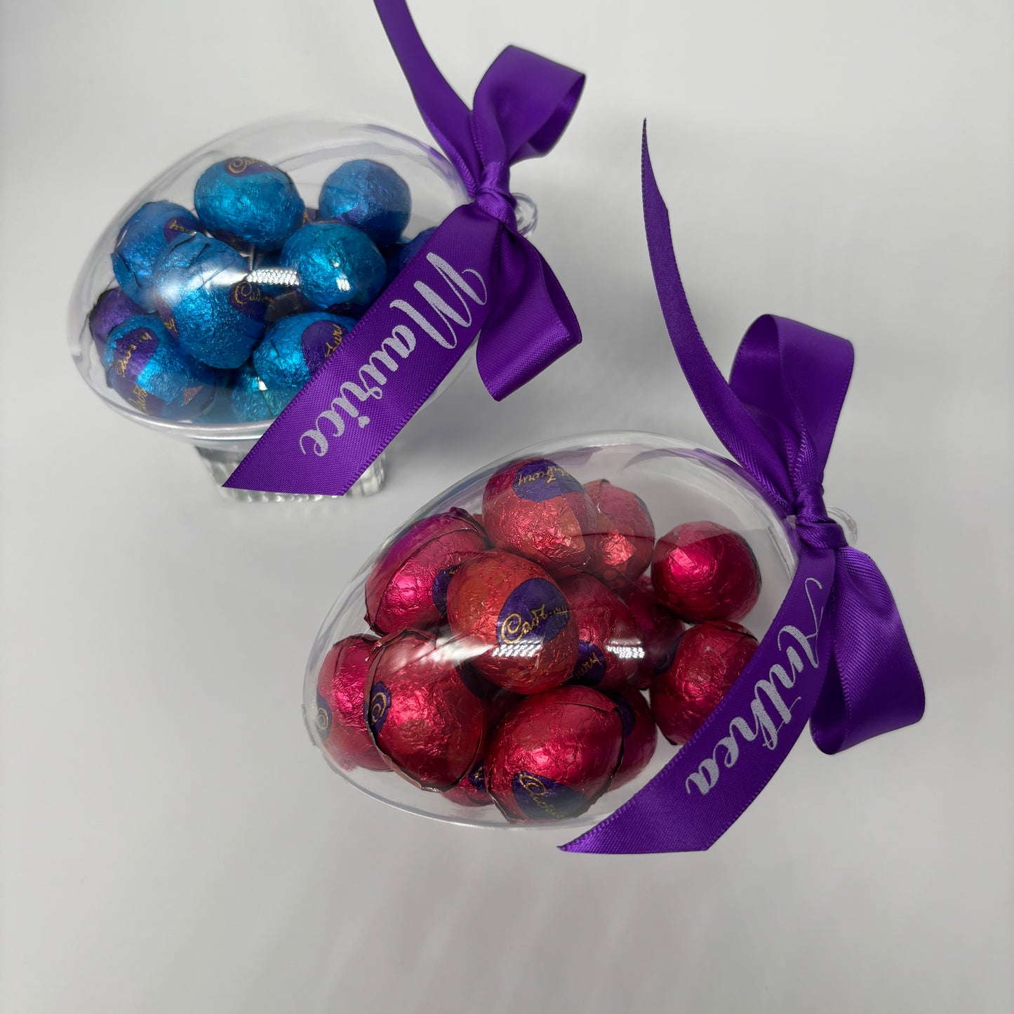 Easter Egg Container with Personalised Bow ( Eggs Not Included )