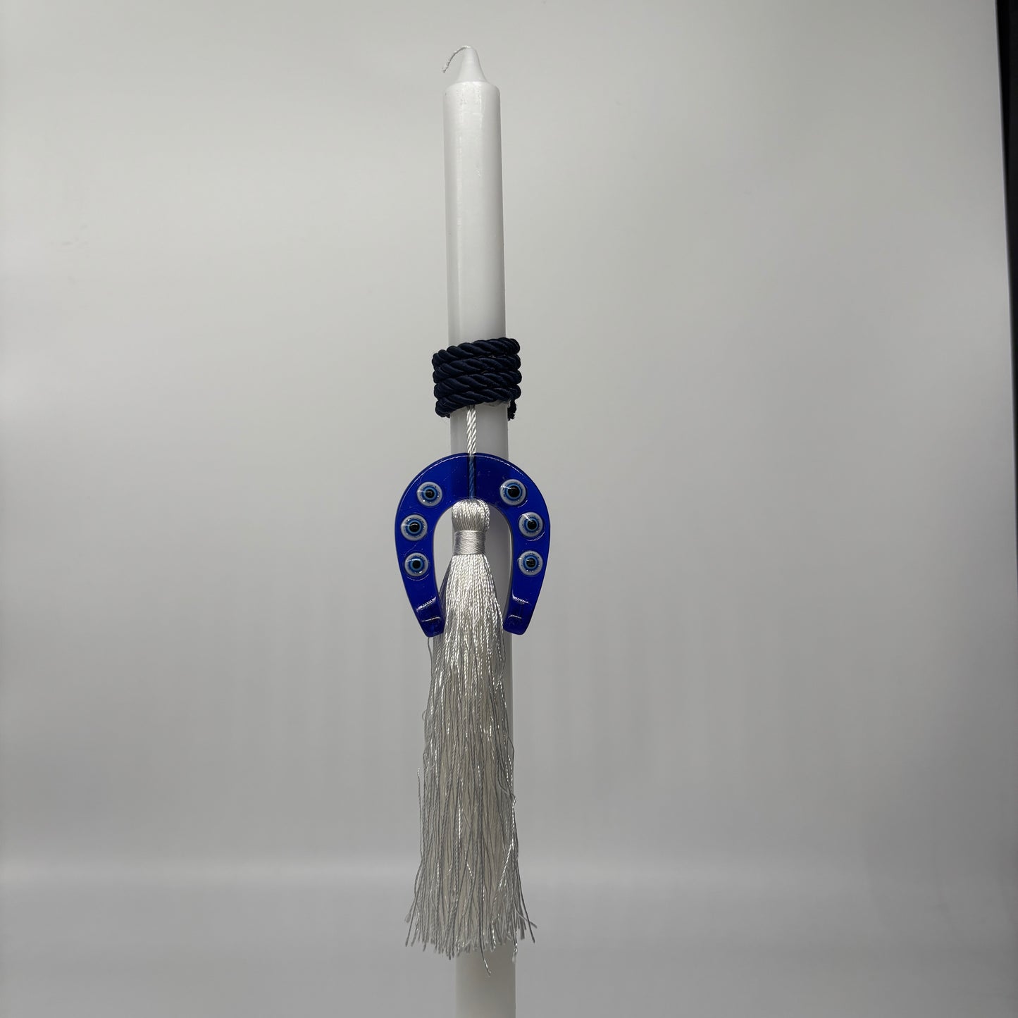 Evil Eye Horse Shoe White Easter Palm Sunday Candle Lambatha Orthodox Easter