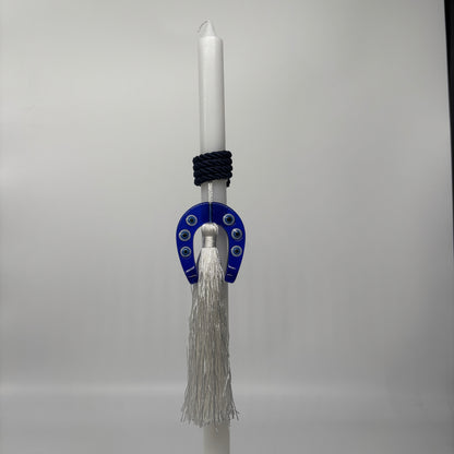 Evil Eye Horse Shoe White Easter Palm Sunday Candle Lambatha Orthodox Easter
