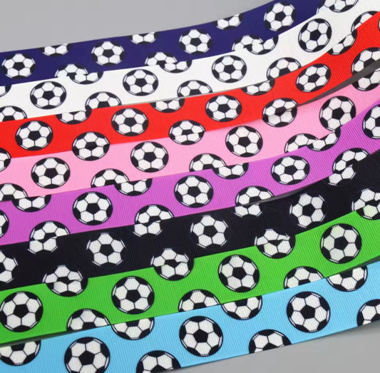 SOCCER RIBBON 25MM GROSGRAIN SOLD BY THE METRE
