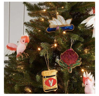 EMU BEADED CHRISTMAS ORNAMENT