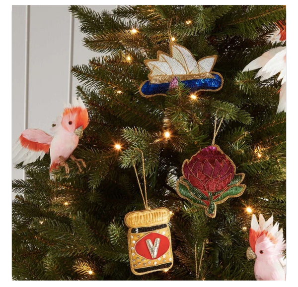 EMU BEADED CHRISTMAS ORNAMENT