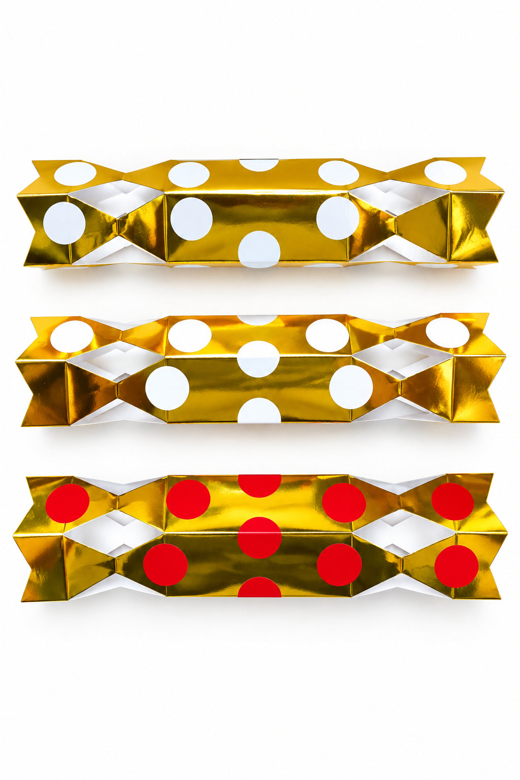 POLKA DOTS SPOTS PERSONALISED CHRISTMAS CRACKERS READY MADE