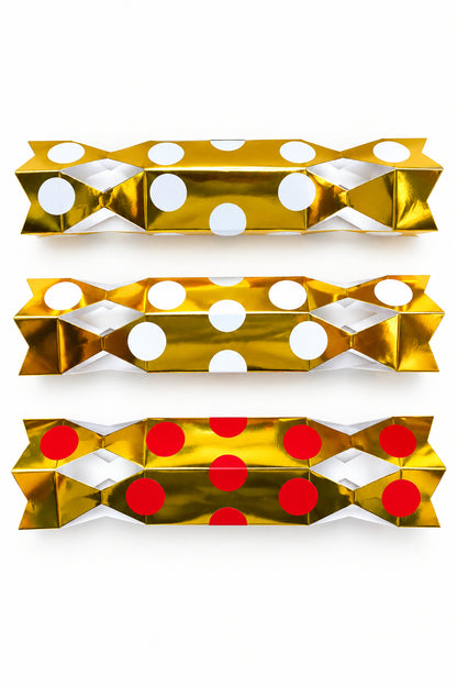 POLKA DOTS SPOTS PERSONALISED CHRISTMAS CRACKERS READY MADE