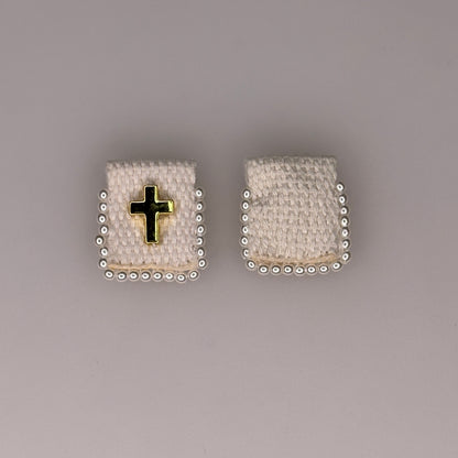 WHITE GOLD CROSS CHARM PENDANT