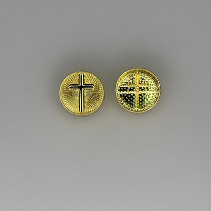 GOLD ROUND CROSS CARM PENDANT