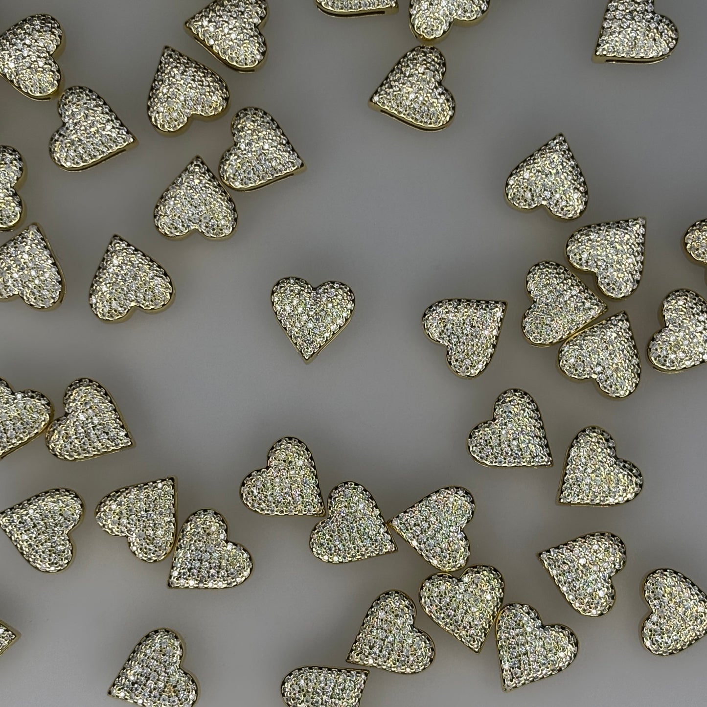 GOLD CRYSTAL HEART CHARM PENDANT
