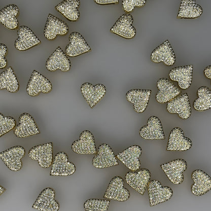 GOLD CRYSTAL HEART CHARM PENDANT