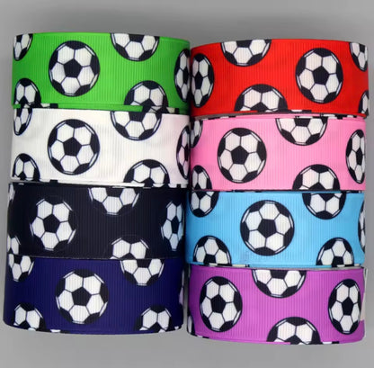 SOCCER RIBBON 25MM GROSGRAIN SOLD BY THE METRE