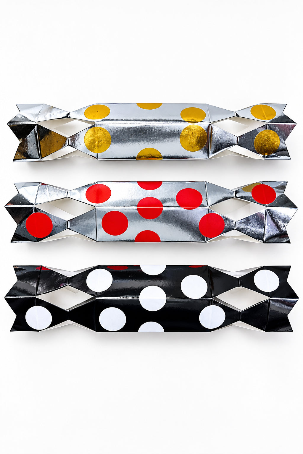 POLKA DOTS SPOTS PERSONALISED CHRISTMAS CRACKERS READY MADE