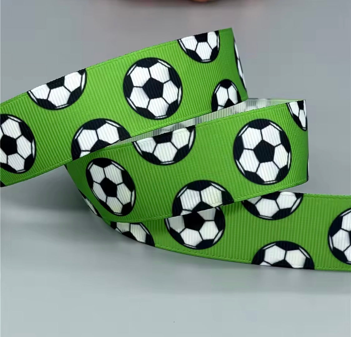 SOCCER RIBBON 25MM GROSGRAIN SOLD BY THE METRE