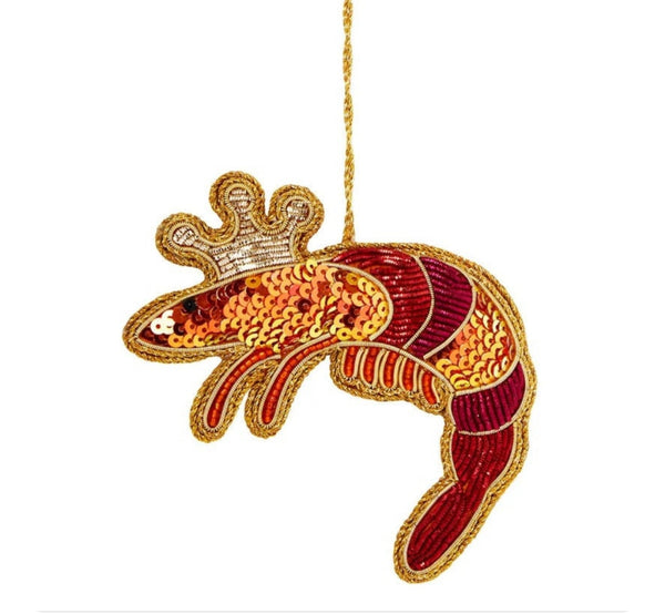 KING PRAWN BEADED CHRISTMAS TREE ORNAMENT