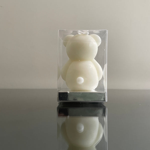 OFF WHITE TEDDY BEAR CANDLE FAVOR