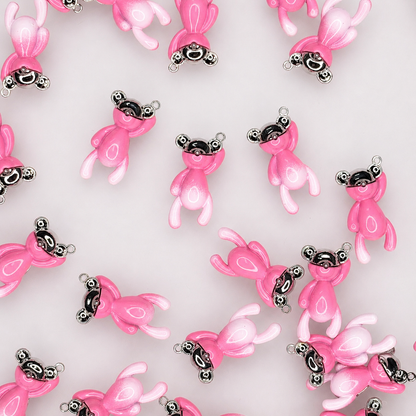 HANGING TEDDY BEARS PINK CHARM PENDANT