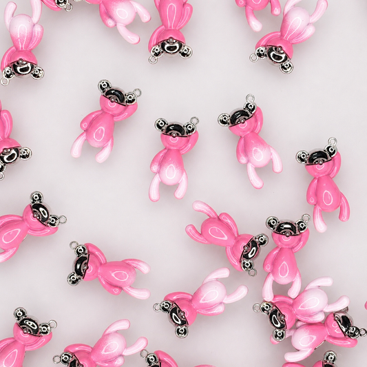 HANGING TEDDY BEARS PINK CHARM PENDANT