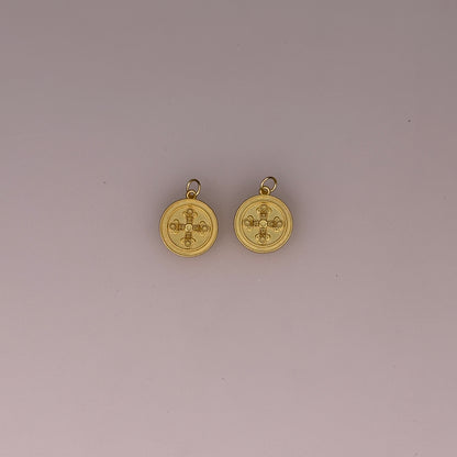 GOLD ROUND CROSS CHARM