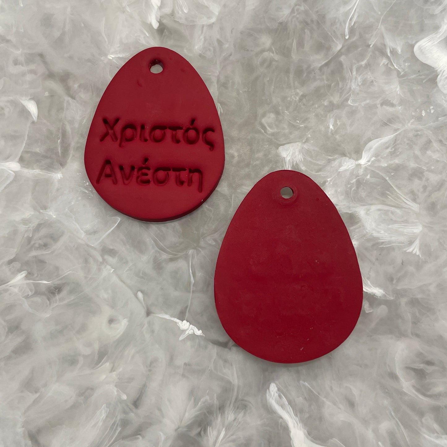 RED KALO PASCHA CLAY EASTER EGG DECORATION