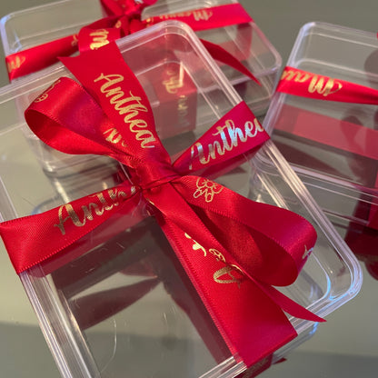 CHRISTMAS RED CUSTOM PRINT 20MM RIBBON