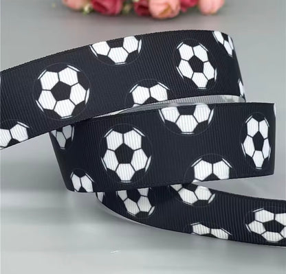 SOCCER RIBBON 25MM GROSGRAIN SOLD BY THE METRE
