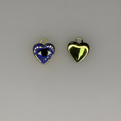 BLUE EVIL EYE HEART CHARM PENDANT