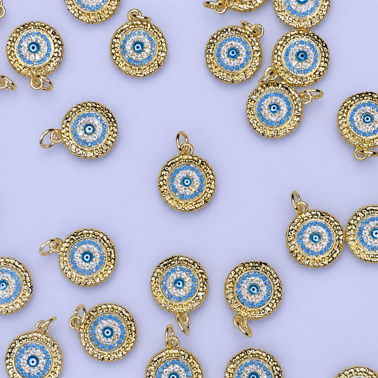GOLD EVIL EYE CHARM PENDANT