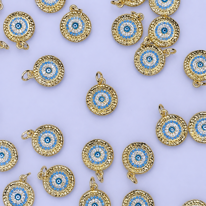 GOLD EVIL EYE CHARM PENDANT