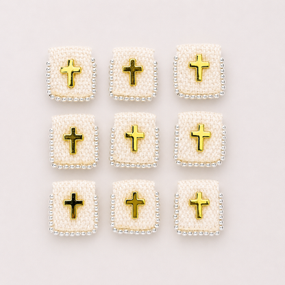 WHITE GOLD CROSS CHARM PENDANT