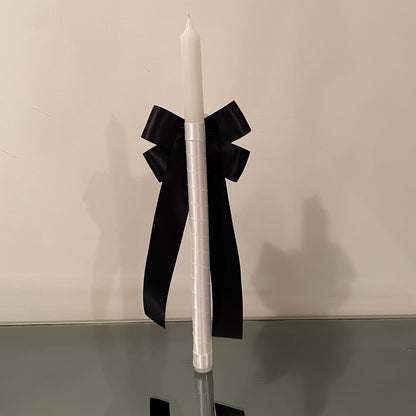Black and White Camellia Flower Candle For Easter Palm Sunday Christening Baptism