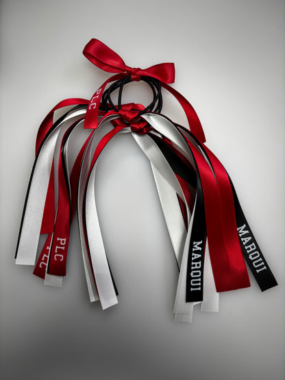 TEAM HAIR RIBBONS 3 COLOURS 15MM COLLEGE FONT