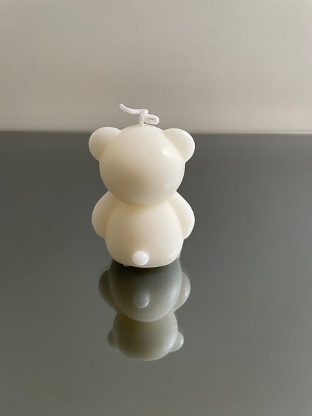 OFF WHITE TEDDY BEAR CANDLE FAVOR