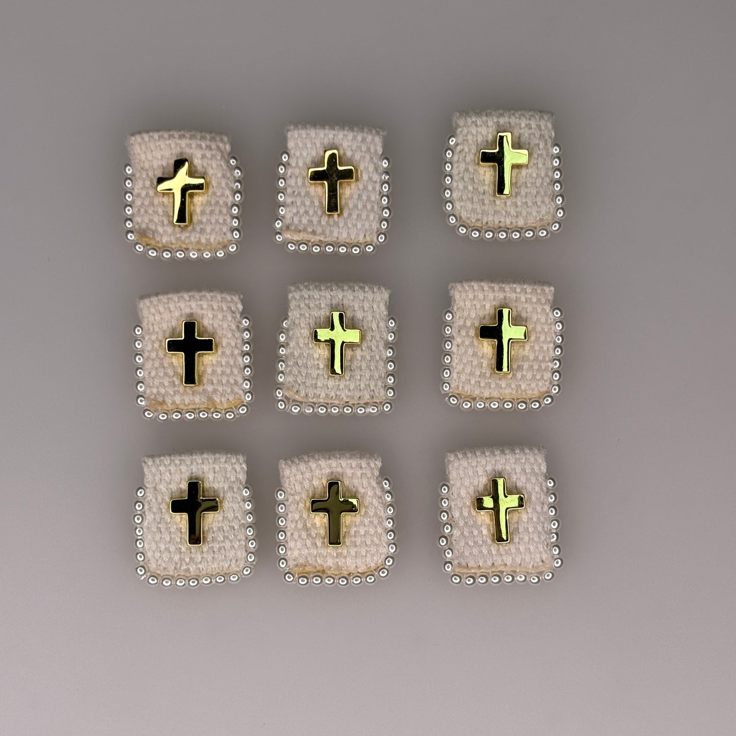 WHITE GOLD CROSS CHARM PENDANT