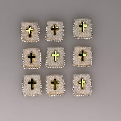 WHITE GOLD CROSS CHARM PENDANT