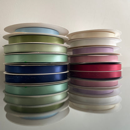 15MM WIDE DOUBLE SIDED SATIN RIBBON SOLD BY THE METRE