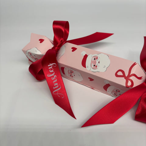PERSONALISED CHRISTMAS CRACKERS SANTA & BOWS