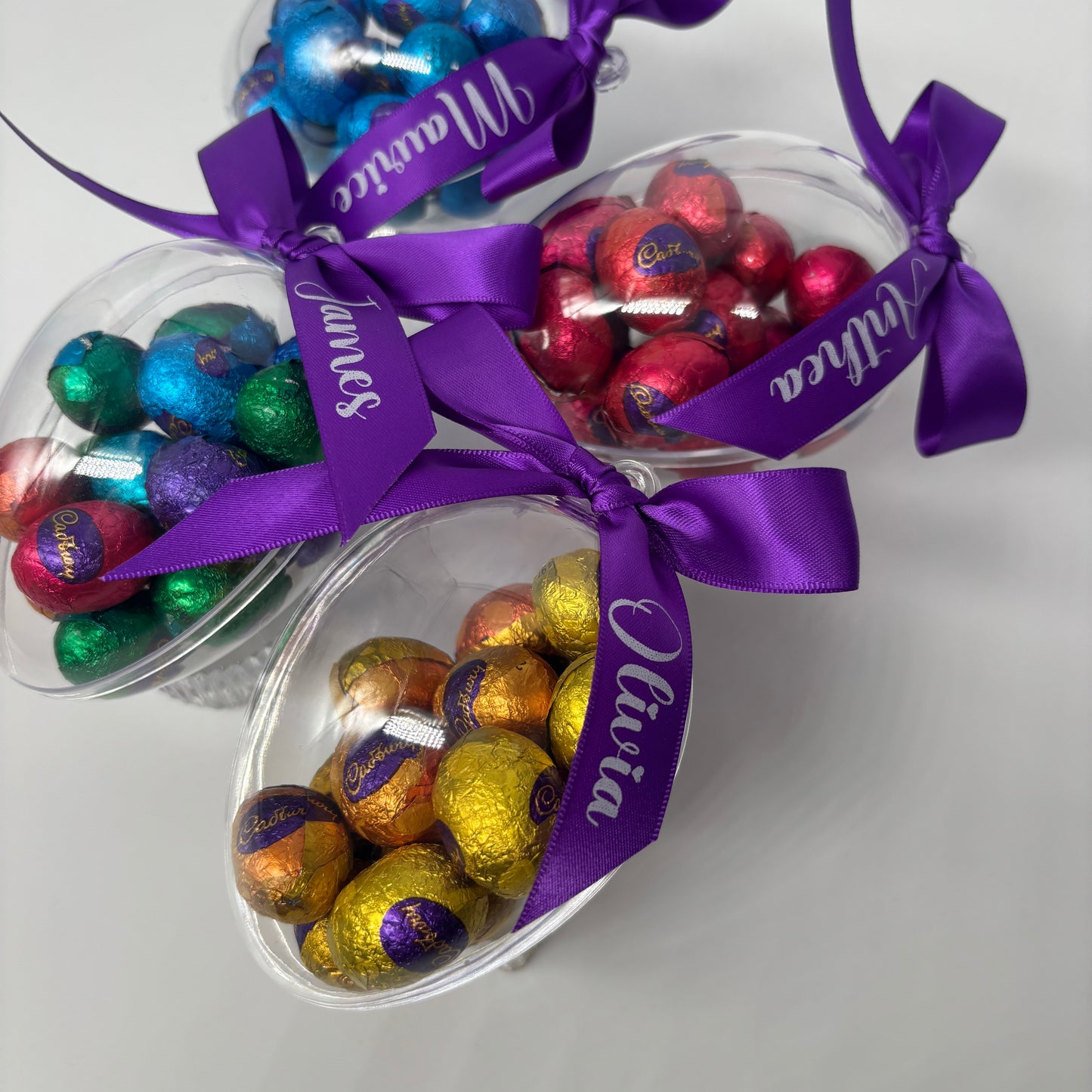 Easter Egg Container with Personalised Bow ( Eggs Not Included )