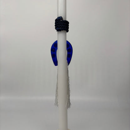 Evil Eye Horse Shoe White Easter Palm Sunday Candle Lambatha Orthodox Easter