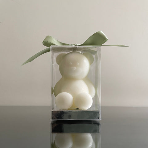 OFF WHITE TEDDY BEAR CANDLE FAVOR
