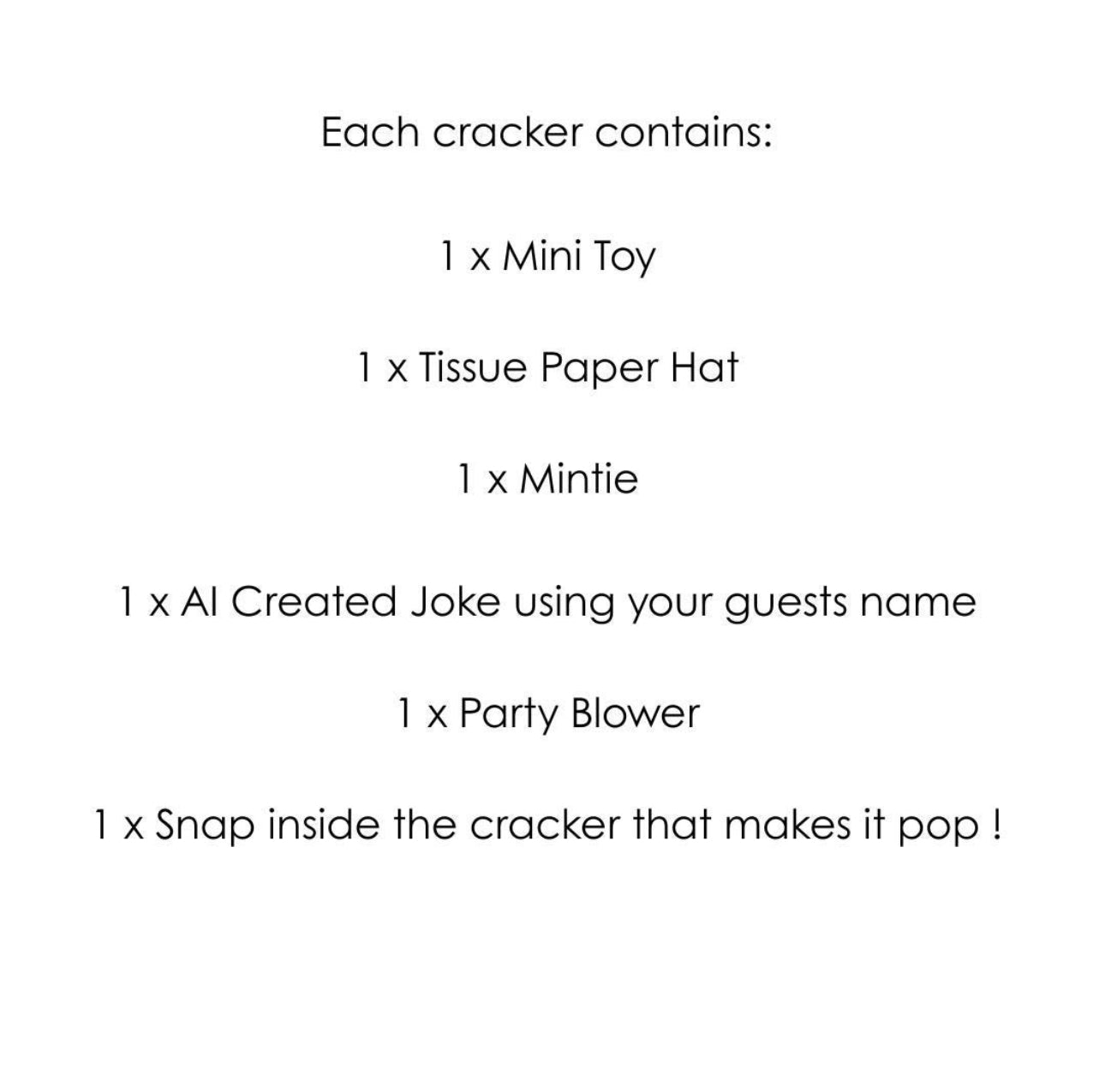 PERSONALISED CHRISTMAS CRACKERS GINGERBREAD