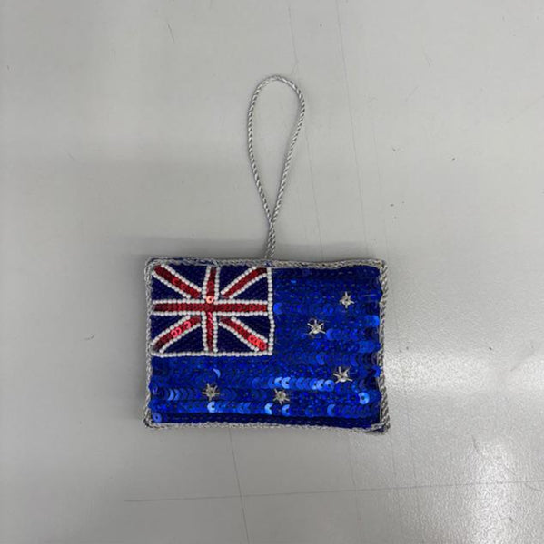 AUSTRALIAN FLAG BEADED CHRISTMAS TREE ORNAMENT